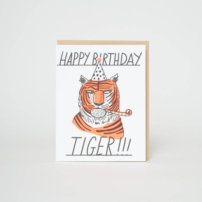 Birthday Tiger Letterpress Greeting Card by Hello!Lucky: Paper tab