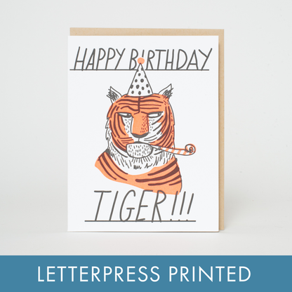 Birthday Tiger Letterpress Greeting Card by Hello!Lucky: Paper tab